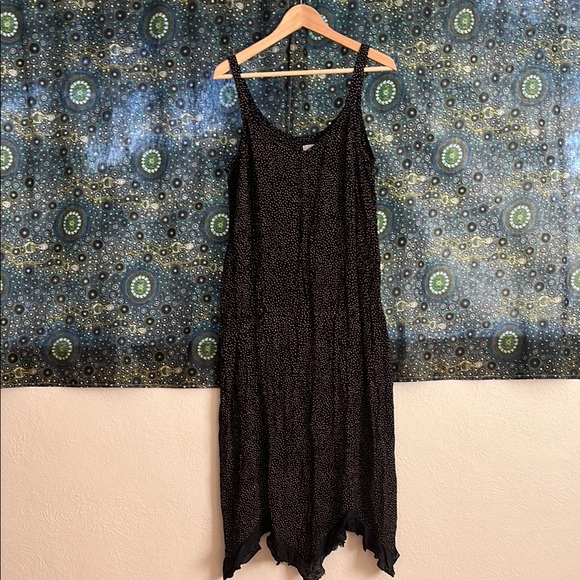 Dresses & Skirts - Black  Vintage 90s Y2K Sleeveless Dress with Subtle Dot Print size L